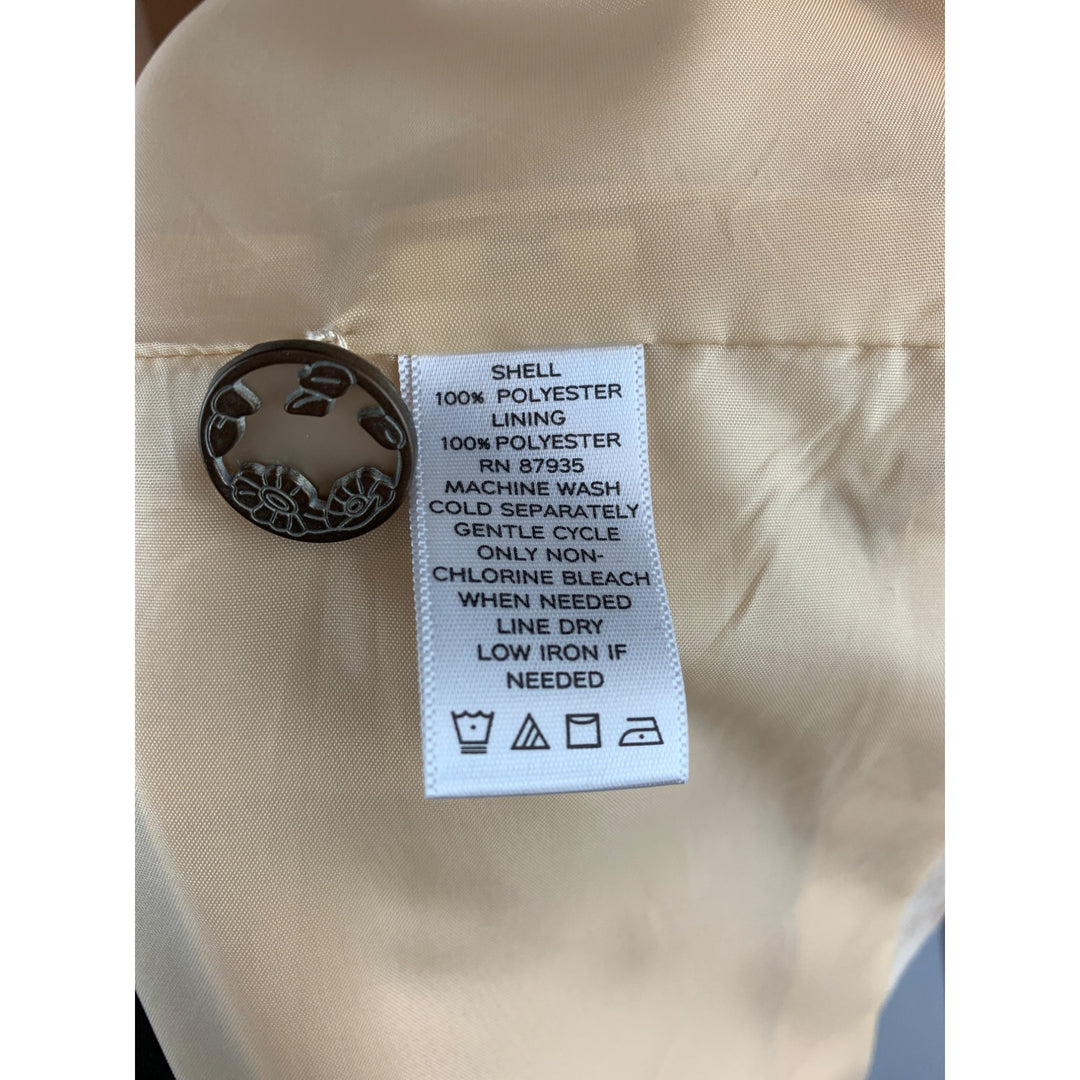 Susan Graver XS Womens Blazer Jacket Satin Look Polyester Beige