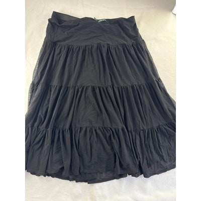 Lauren Ralph Lauren Womens Black Tiered Maxi Skirt XL