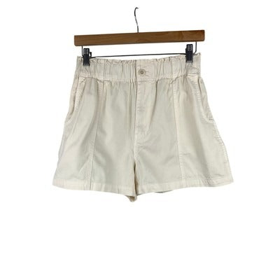 Madewell Womens High-Rise Pull-On Shorts 25 Cotton Ivory