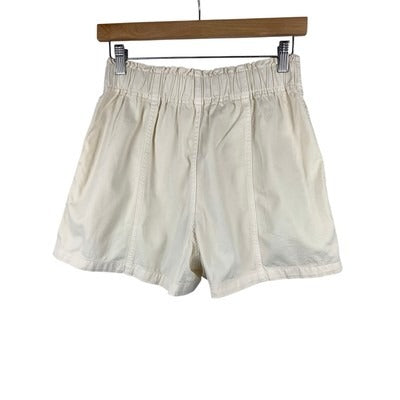 Madewell Womens High-Rise Pull-On Shorts 25 Cotton Ivory