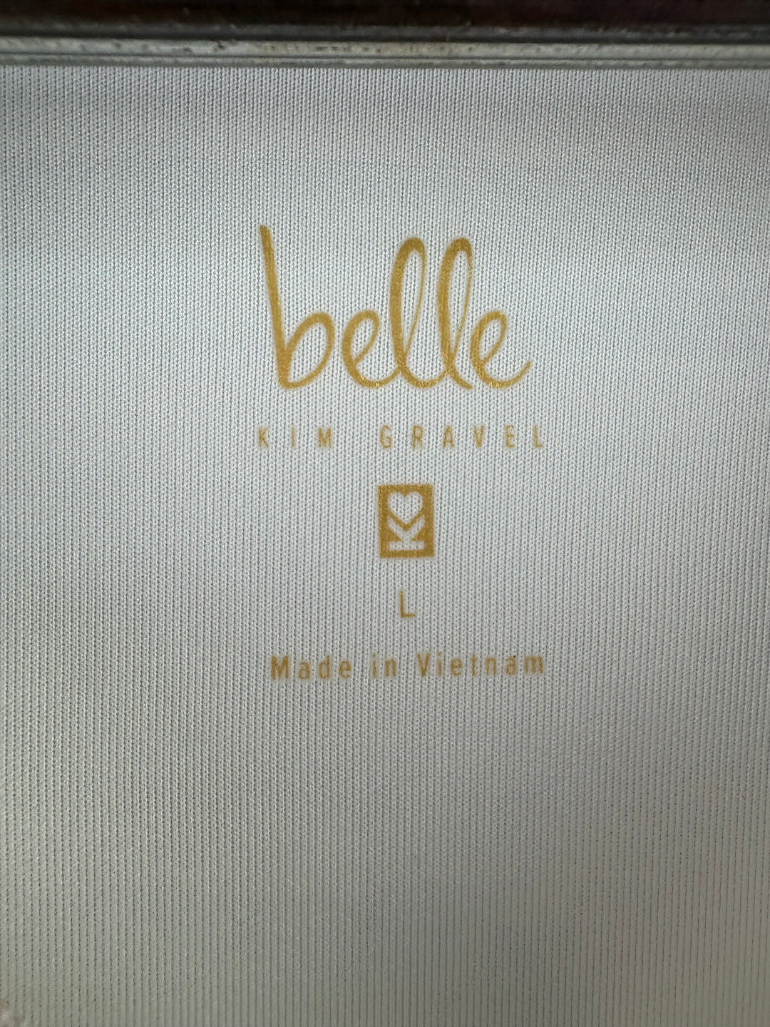 Women’s Belle by Kim Gravel Large Cream V-Neck Long Sleeve