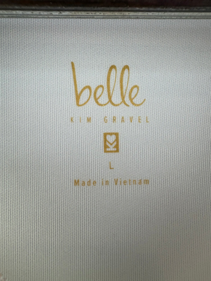 Women’s Belle by Kim Gravel Large Cream V-Neck Long Sleeve