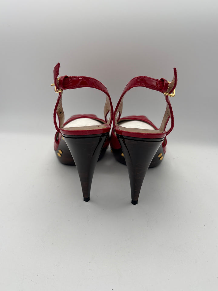Women’s Stuart Weitzman Size 8.5 Bright Red Strappy Pumps