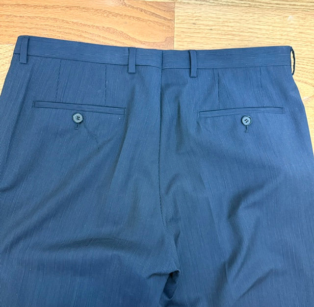 Hugo Boss Dark Blue Pinstripe Dress Slacks – Size 34R, Inseam 29