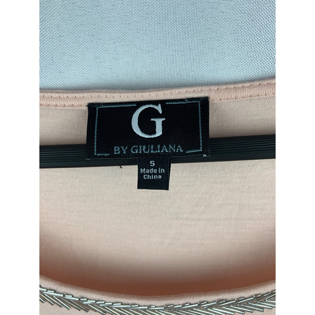 G By Giuliana Sleeveless Tank Top With Embellished Neckline S