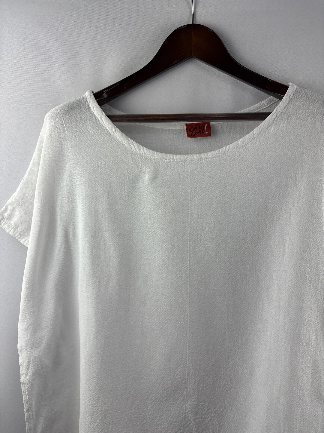 Women’s Oh My Gauze! XXL White Short Sleeve Blouse