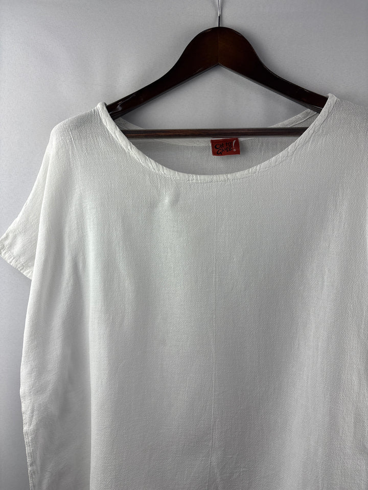 Women’s Oh My Gauze! XXL White Short Sleeve Blouse