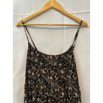Reistor Size L Boho Floral Black Strappy Sundress