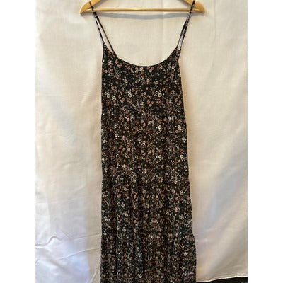 Reistor Size L Boho Floral Black Strappy Sundress