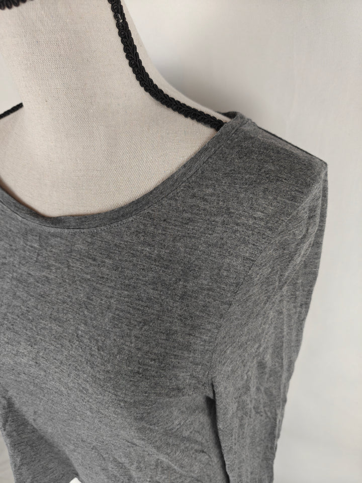Women’s Hinge Layered Top Gray White Medium