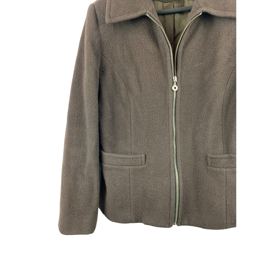 Kristen Blake Womens Brown Wool Blend Jacket Size S