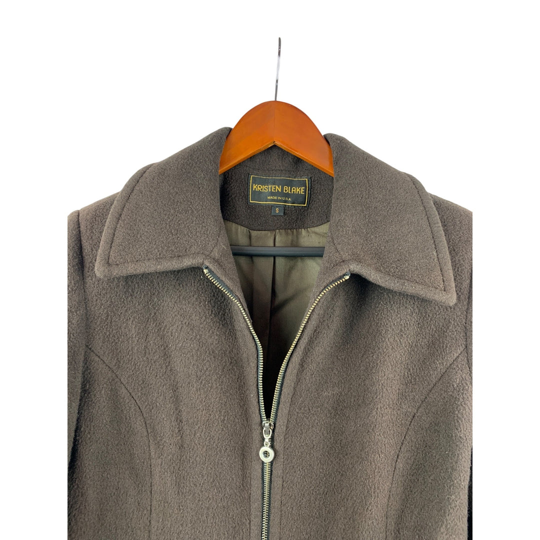 Kristen Blake Womens Brown Wool Blend Jacket Size S