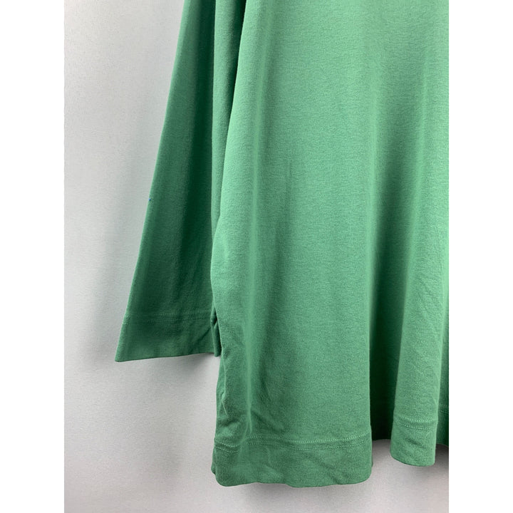 Women’s Fresh Produce Green V Neck Long Sleeve with Pocket Size 2X