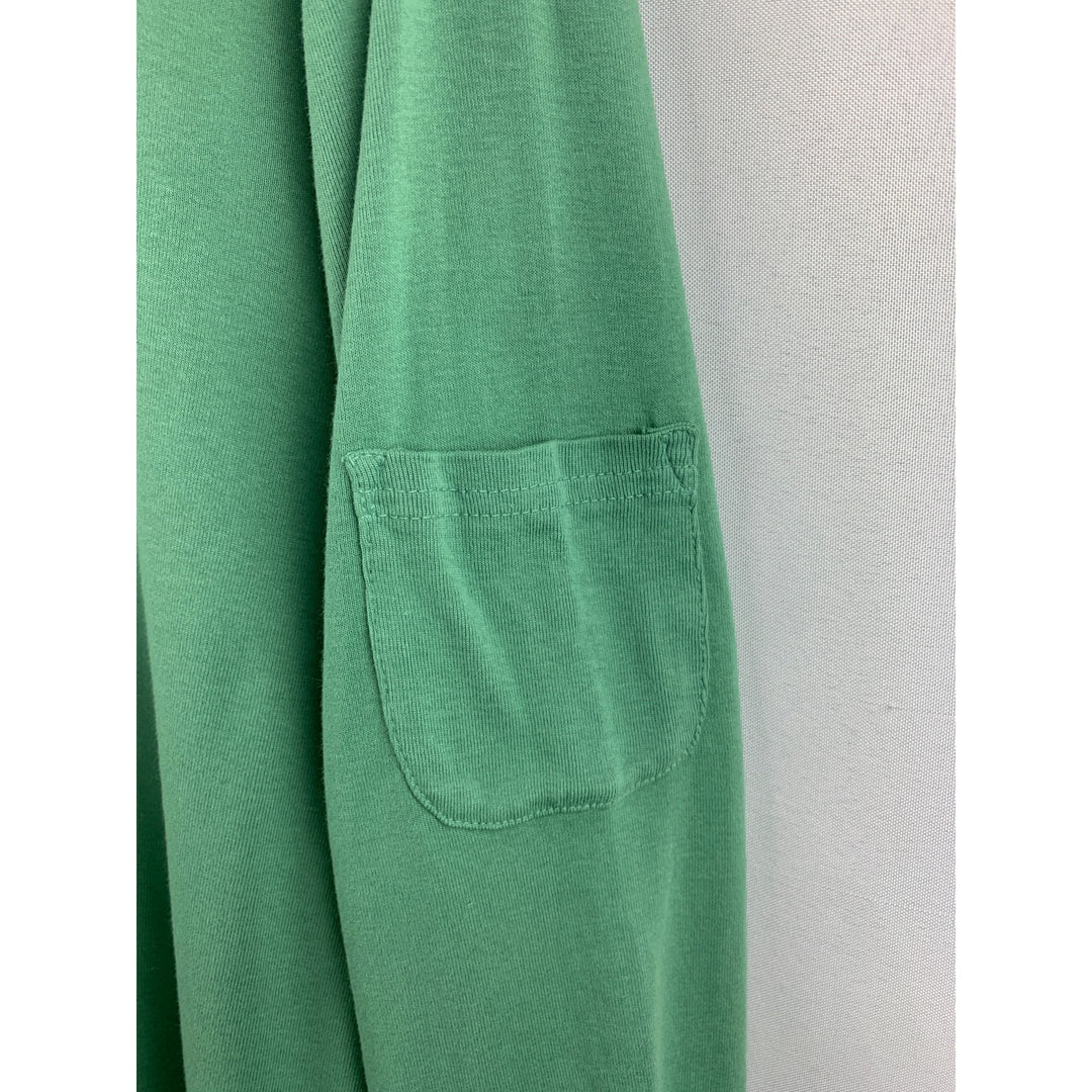 Women’s Fresh Produce Green V Neck Long Sleeve with Pocket Size 2X