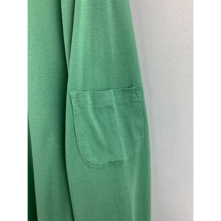 Women’s Fresh Produce Green V Neck Long Sleeve with Pocket Size 2X