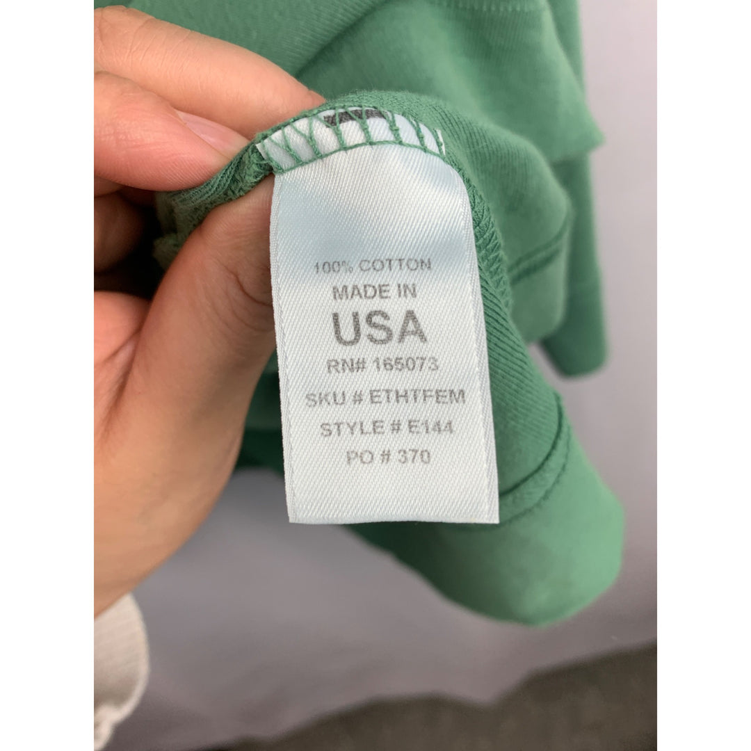 Women’s Fresh Produce Green V Neck Long Sleeve with Pocket Size 2X