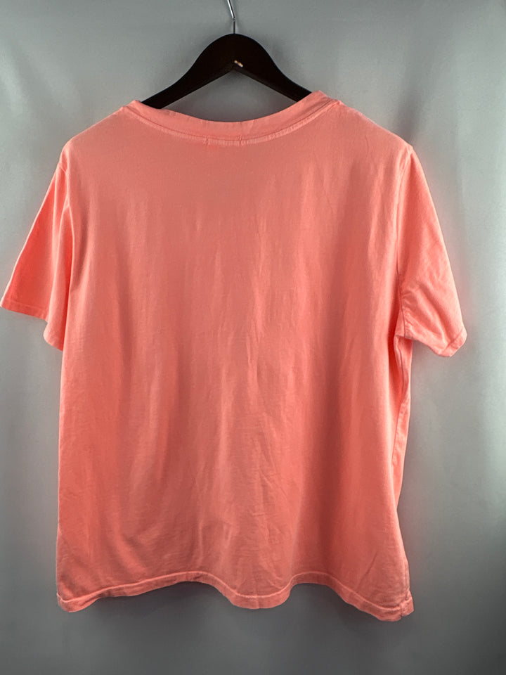 Women’s Fresh Produce Size 2X Bright Orange V-Neck T-Shirt