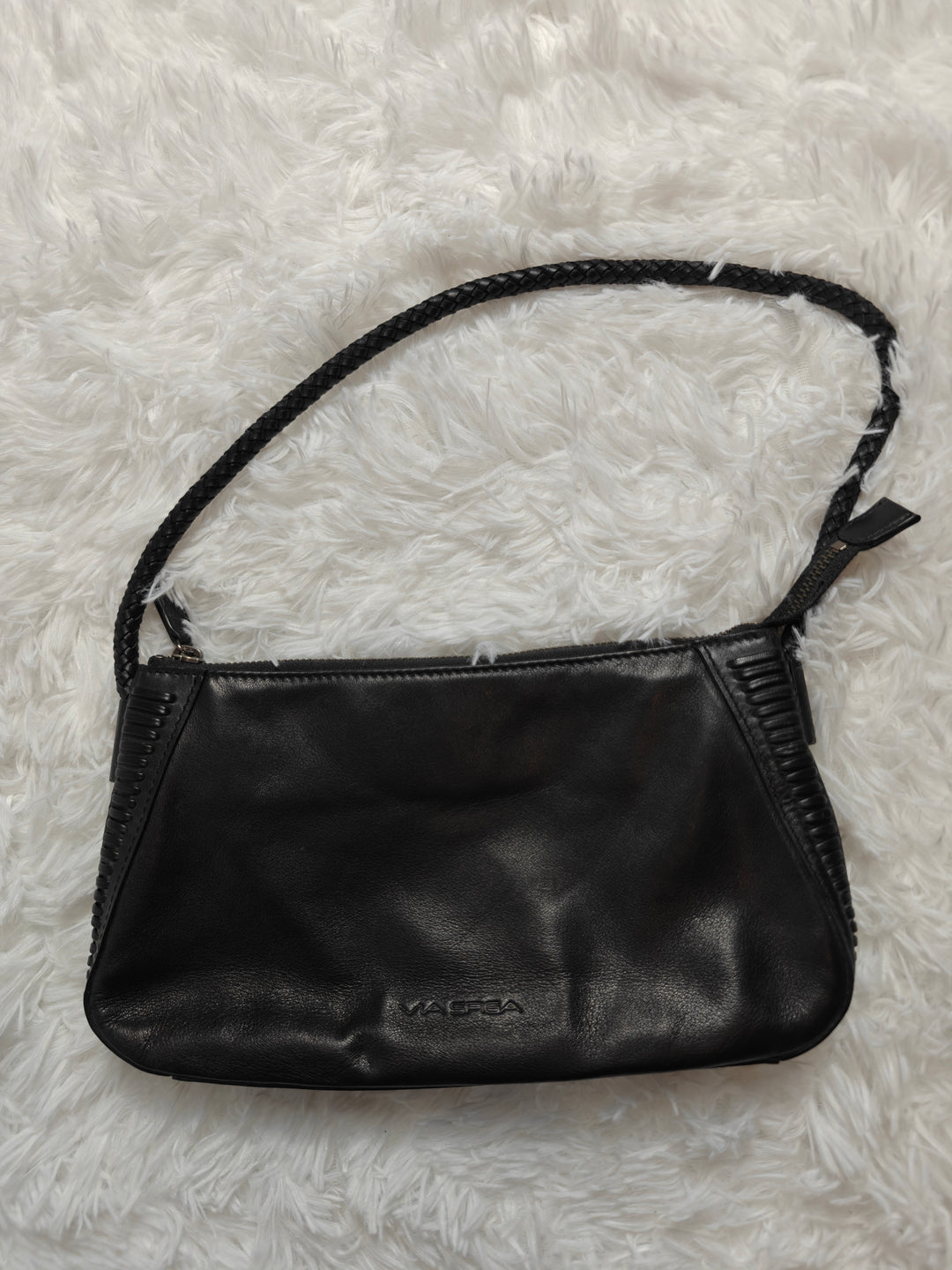 Women Via Spiga Shoulder Bag Black Leather