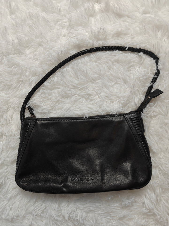 Women Via Spiga Shoulder Bag Black Leather