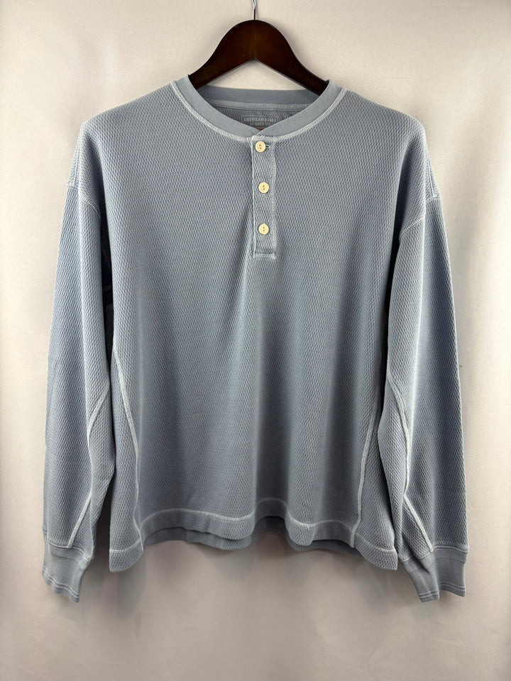 Men’s American Eagle Medium Cornflower Blue Long Sleeve Henley