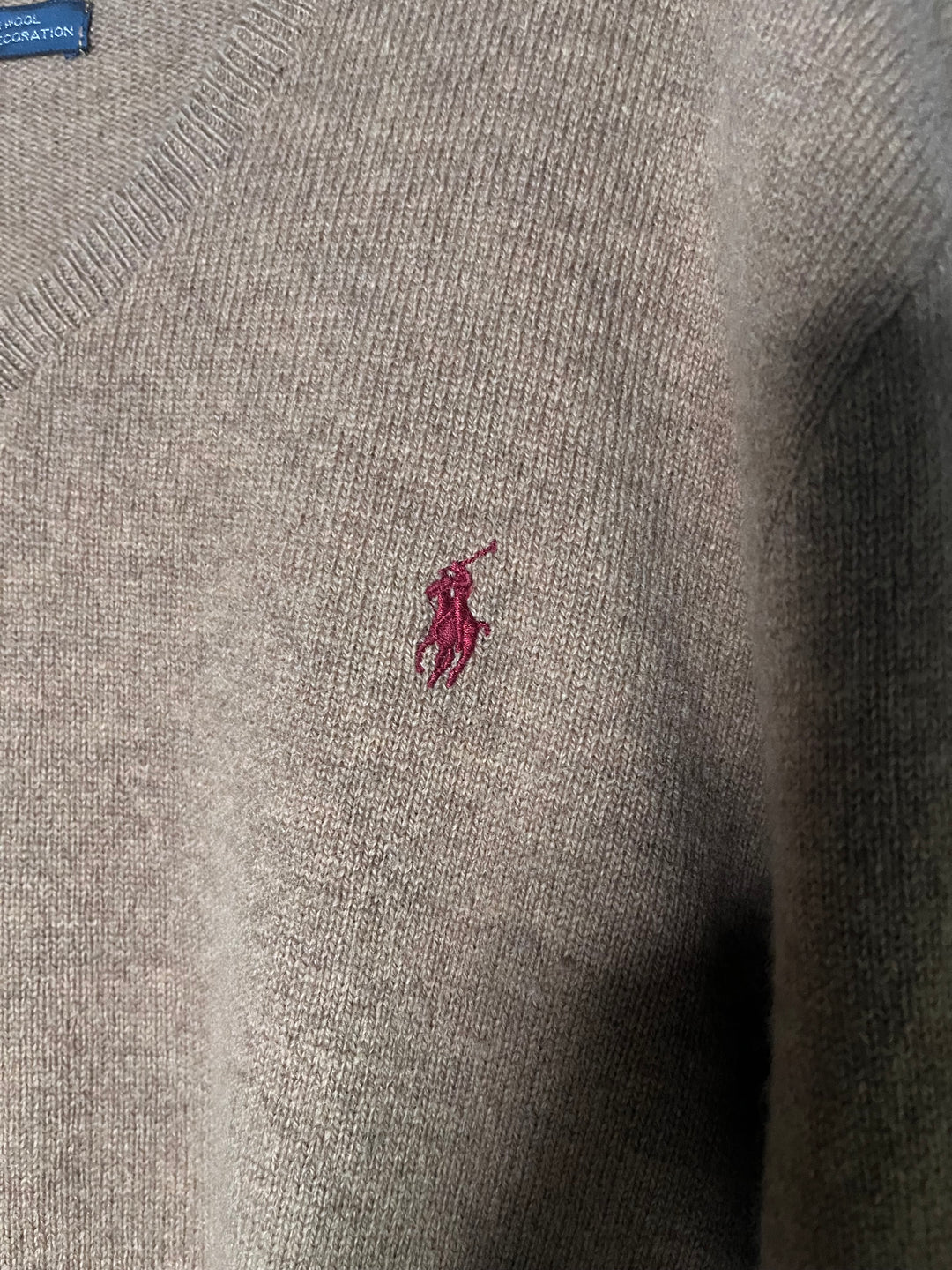 Vintage Polo by Ralph Lauren Pullover Beige 100% Lambs Wool Sweater Size XL