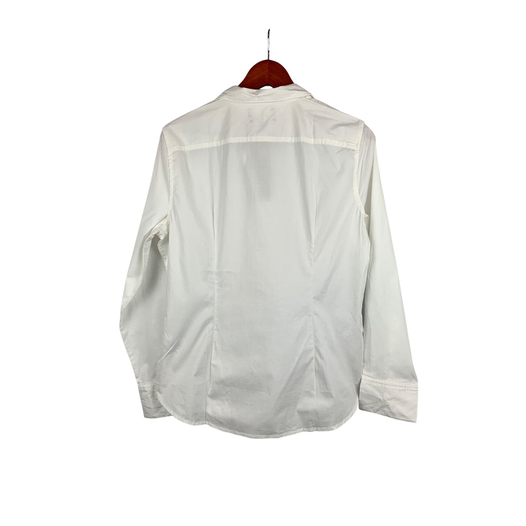 J.Crew Womens Slim Organic Cotton White Button-Down Shirt Size 10