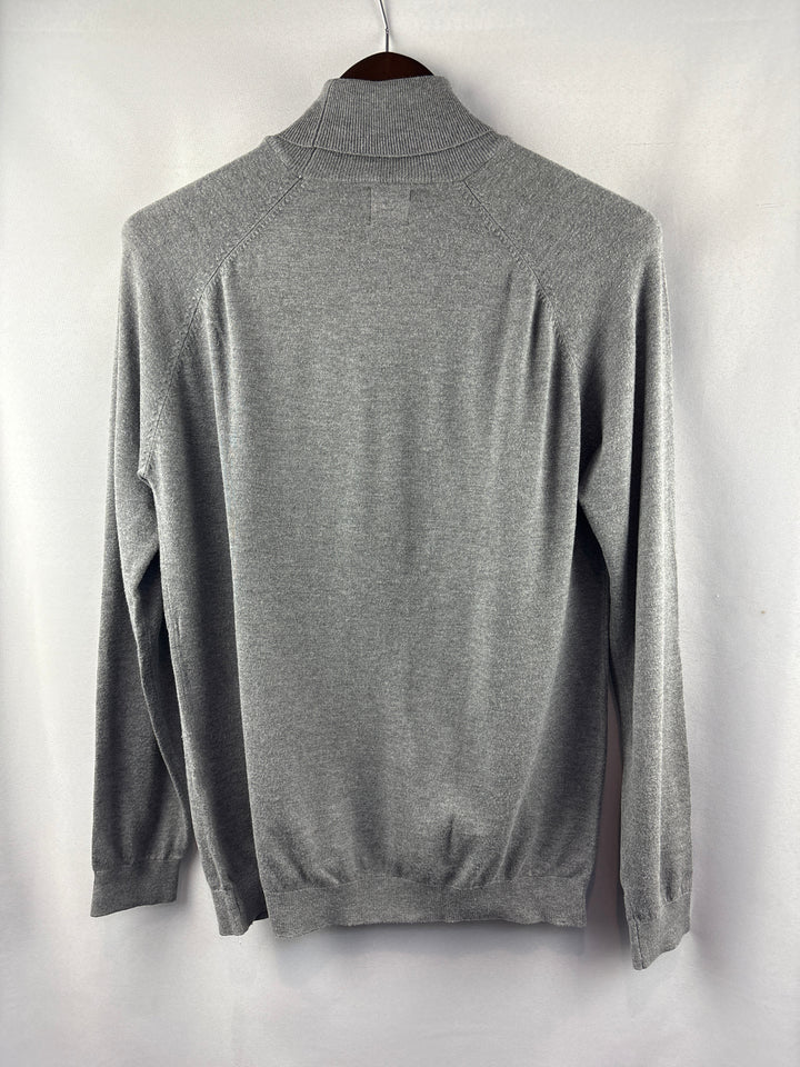 Women’s Zara Large Stone Gray Turtleneck Sweater