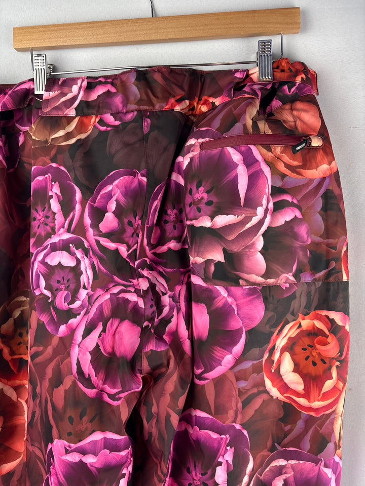 Women’s Ulla Popken Size 18 Pink &amp; Orange Floral Ski Pants