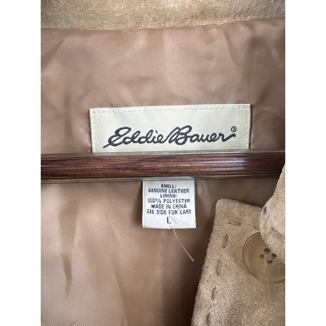 Women’s Eddie Bauer Large Tan Genuine Leather Suede Jacket
