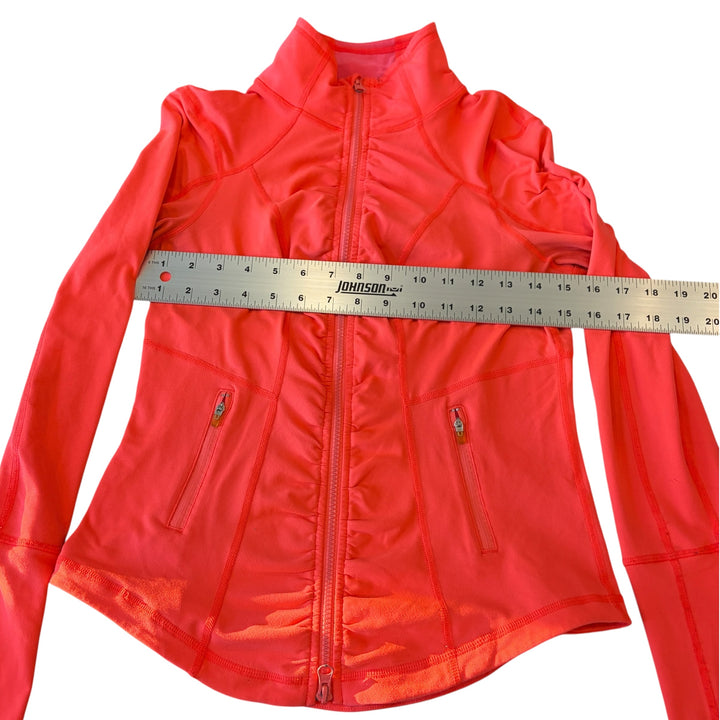 Zella Coral Ruched Zip-Up Athleisure Sporty Active Wear Long Sleeve Jacket Size S/P