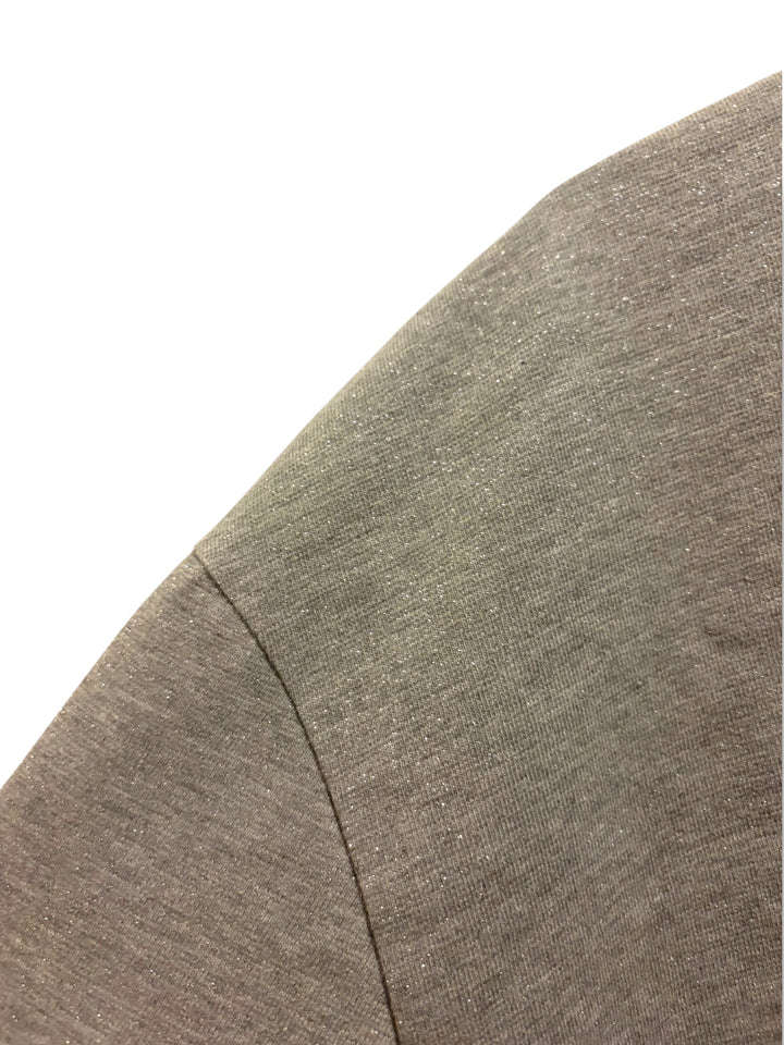 Zara New York Sparkle T-Shirt Gray Silver Glitter Oversized Tee Size M NWT