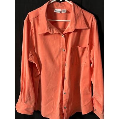Venezia Peach microsuede button down size 2X
