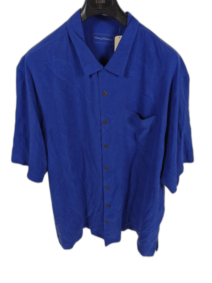Mens Tommy Bahama Rio Fronds Silk Shirt Mazarine Blue 3XT