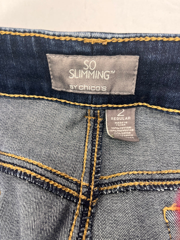 Chico’s So Slimming Women’s Jeans Stretch Denim Slimming Fit Comfort Waist