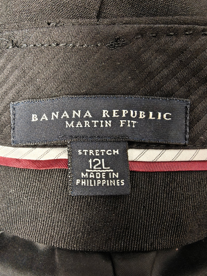 Womens Banana Republic Martin Fit Dress Pants Black Size 12L