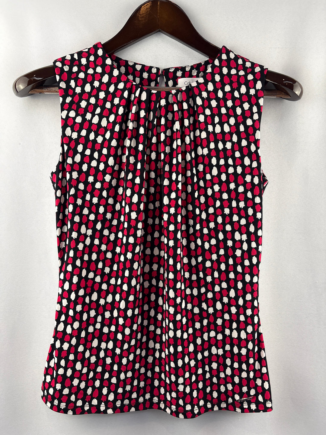 Women’s Calvin Klein XS Black White &amp; Pink Sleeveless Blouse