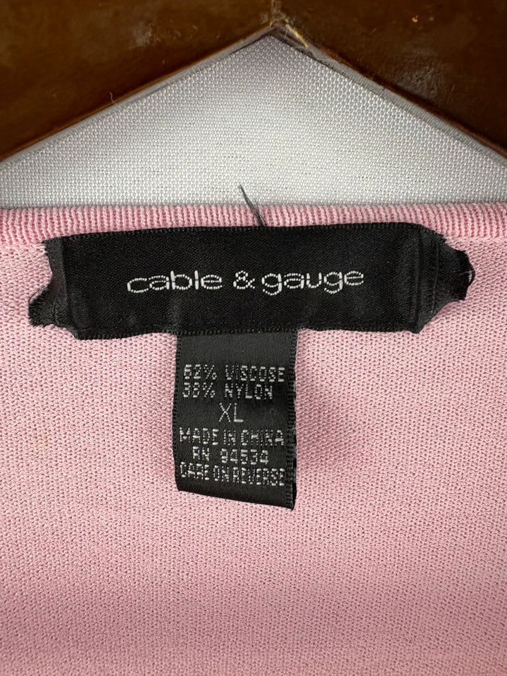 Women’s Cable & Gauge XL Bubblegum Pink Long Sleeve Blouse