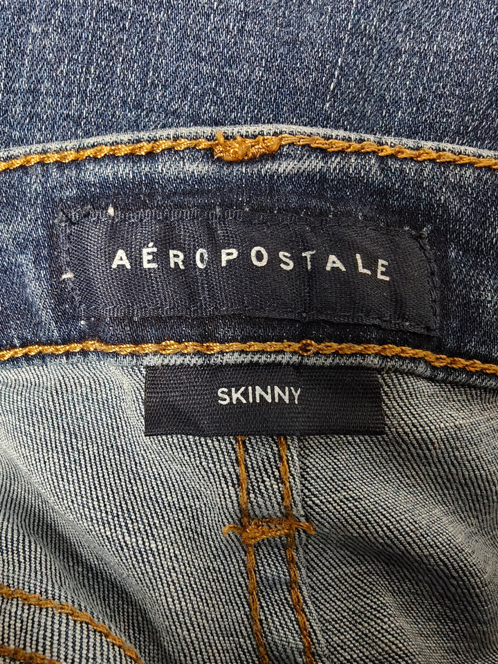 Mens Aeropostale Skinny Distressed Blue Jeans 32x32