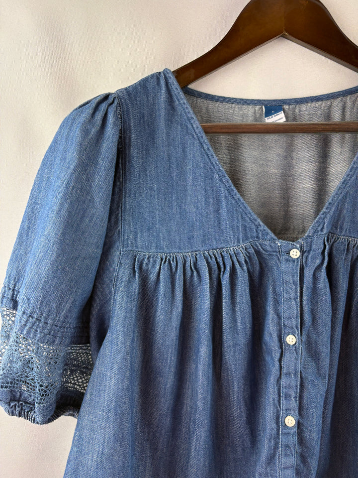 Women’s Old Navy Large Blue Denim Button Up Blouse