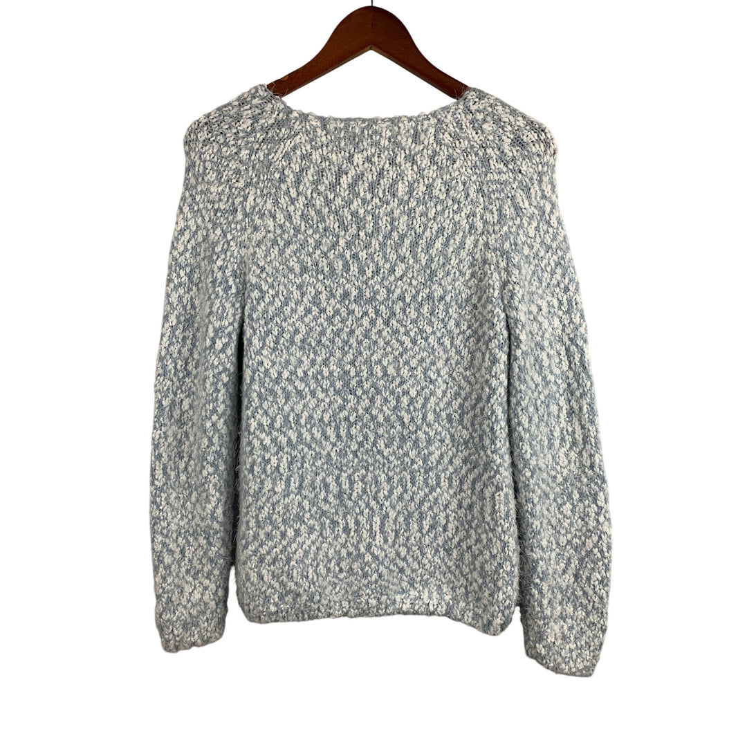Buffalo David Bitton Womens S Blue & White Textured Knit Sweater