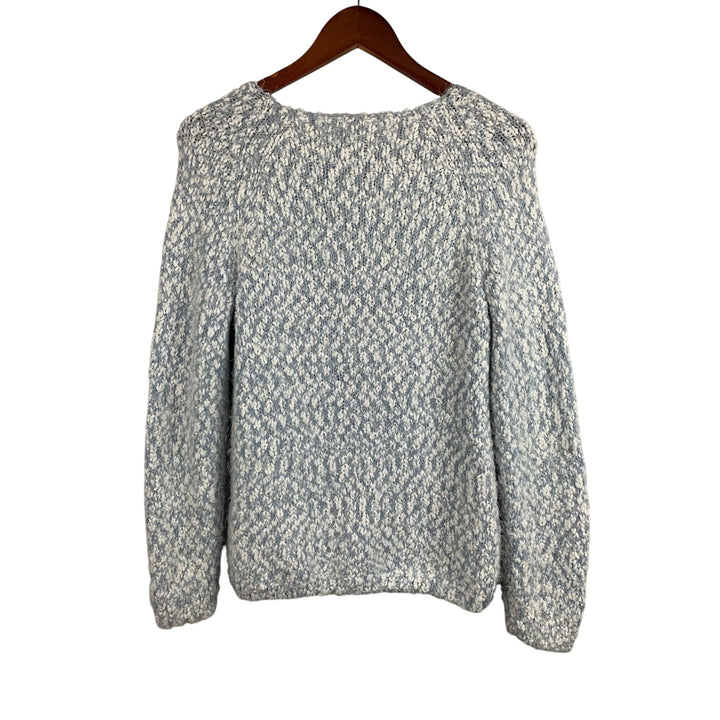 Buffalo David Bitton Womens S Blue & White Textured Knit Sweater