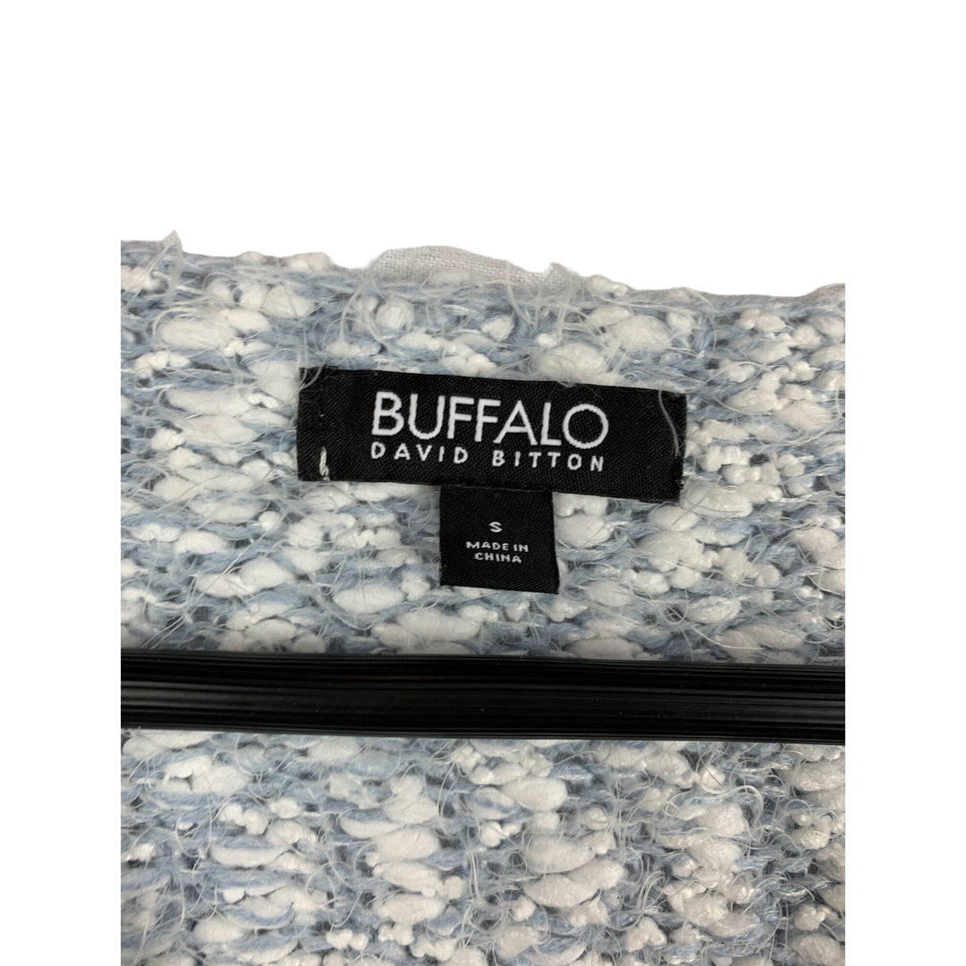 Buffalo David Bitton Womens S Blue & White Textured Knit Sweater