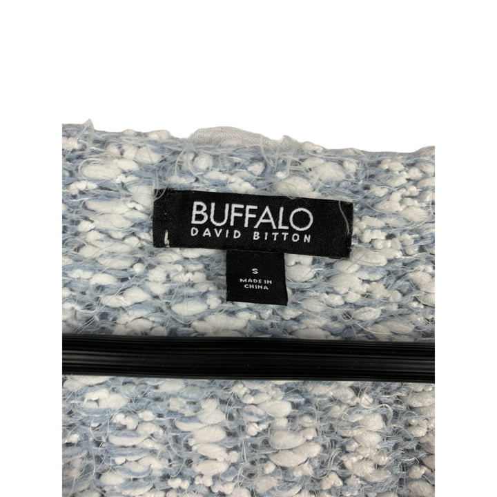 Buffalo David Bitton Womens S Blue & White Textured Knit Sweater