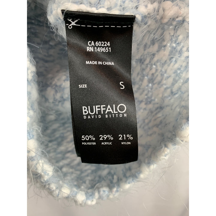 Buffalo David Bitton Womens S Blue & White Textured Knit Sweater