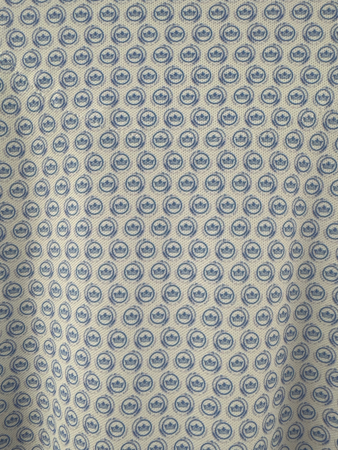 Men’s Peter Millar XL White &amp; Light Blue Patterned Golf Polo