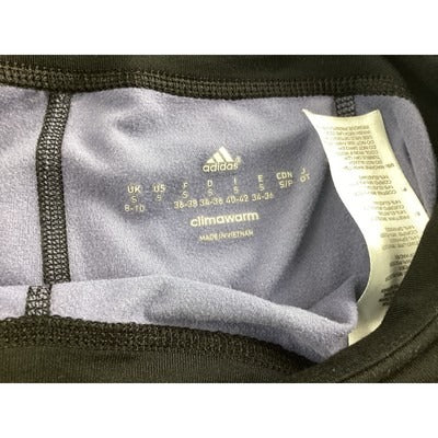 Adidas Black and Blue Drop Cloth Pattern Leggings sz Small