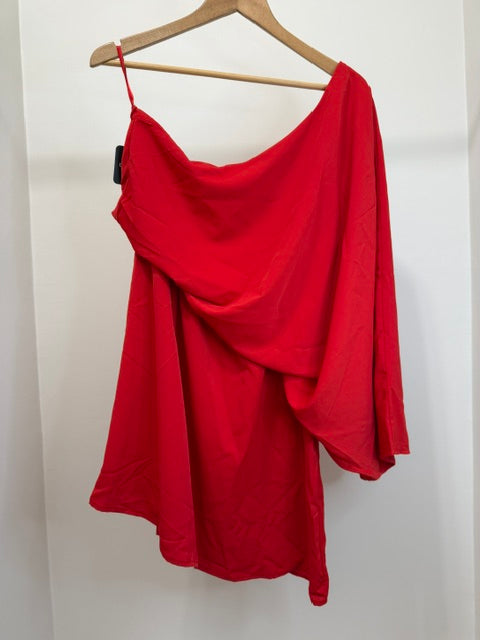 Dressmecb One Shoulder Mini Dress Red NWT SzXL