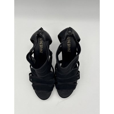 Lane Bryant Women’s Black Strappy Sheer High Heels Size 10W – Party Sandals