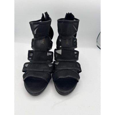Lane Bryant Women’s Black Strappy Sheer High Heels Size 10W – Party Sandals
