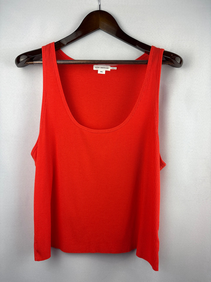Women’s Good American Size 3X Bright Orange Ribbed Tank